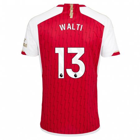 Kandiny Homme Maillot Lia Walti #13 Rouge Tenues Domicile 2023/24 T-Shirt