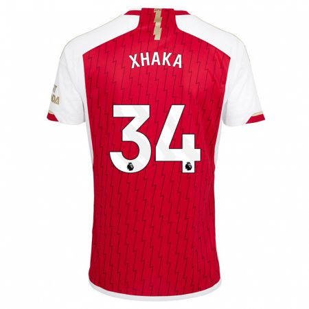 Kandiny Homme Maillot Granit Xhaka #34 Rouge Tenues Domicile 2023/24 T-Shirt