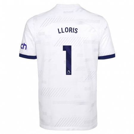 Kandiny Homme Maillot Hugo Lloris #1 Blanc Tenues Domicile 2023/24 T-Shirt