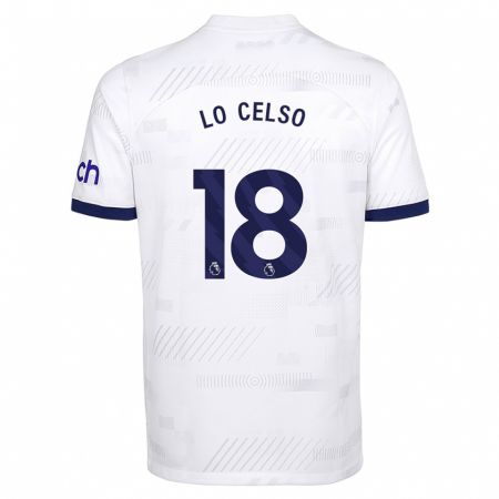 Kandiny Homme Maillot Giovani Lo Celso #18 Blanc Tenues Domicile 2023/24 T-Shirt