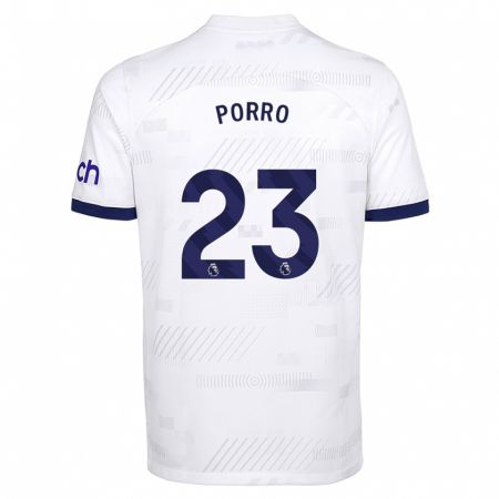 Kandiny Homme Maillot Pedro Porro #23 Blanc Tenues Domicile 2023/24 T-Shirt
