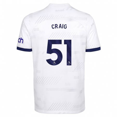 Kandiny Homme Maillot Matthew Craig #51 Blanc Tenues Domicile 2023/24 T-Shirt