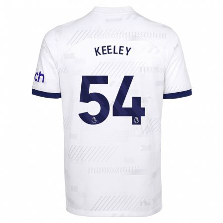 Kandiny Homme Maillot Josh Keeley #54 Blanc Tenues Domicile 2023/24 T-Shirt