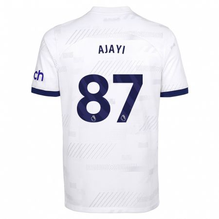 Kandiny Homme Maillot Damola Ajayi #87 Blanc Tenues Domicile 2023/24 T-Shirt