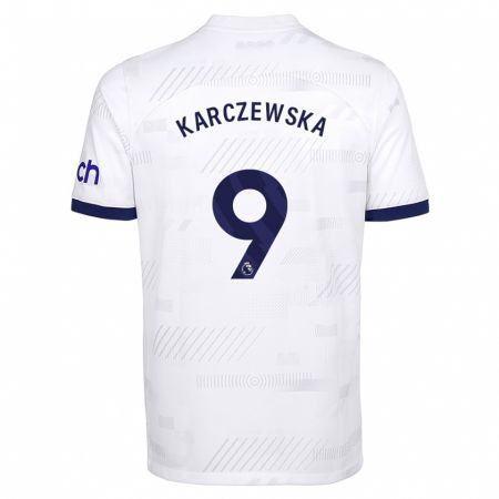 Kandiny Homme Maillot Nikola Karczewska #9 Blanc Tenues Domicile 2023/24 T-Shirt