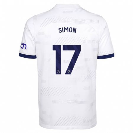 Kandiny Homme Maillot Kyah Simon #17 Blanc Tenues Domicile 2023/24 T-Shirt