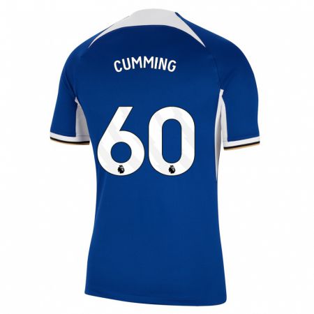 Kandiny Homme Maillot Jamie Cumming #60 Bleu Tenues Domicile 2023/24 T-Shirt