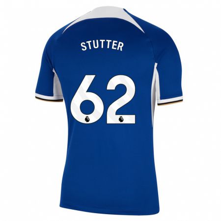 Kandiny Homme Maillot Ronnie Stutter #62 Bleu Tenues Domicile 2023/24 T-Shirt