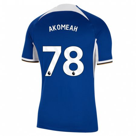 Kandiny Homme Maillot Travis Akomeah #78 Bleu Tenues Domicile 2023/24 T-Shirt