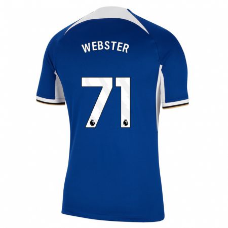 Kandiny Homme Maillot Charlie Webster #71 Bleu Tenues Domicile 2023/24 T-Shirt