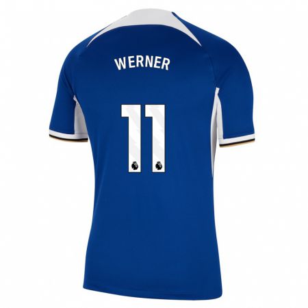 Kandiny Homme Maillot Timo Werner #11 Bleu Tenues Domicile 2023/24 T-Shirt