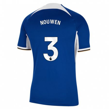Kandiny Homme Maillot Aniek Nouwen #3 Bleu Tenues Domicile 2023/24 T-Shirt
