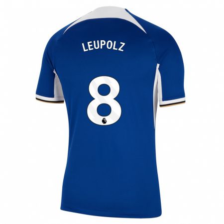 Kandiny Homme Maillot Melanie Leupolz #8 Bleu Tenues Domicile 2023/24 T-Shirt