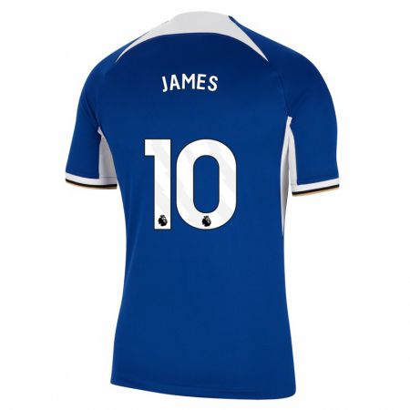 Kandiny Homme Maillot Lauren James #10 Bleu Tenues Domicile 2023/24 T-Shirt