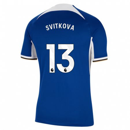 Kandiny Homme Maillot Katerina Svitkova #13 Bleu Tenues Domicile 2023/24 T-Shirt