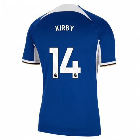 Kandiny Homme Maillot Fran Kirby #14 Bleu Tenues Domicile 2023/24 T-Shirt