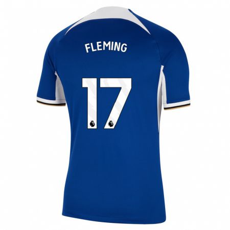 Kandiny Homme Maillot Jessie Fleming #17 Bleu Tenues Domicile 2023/24 T-Shirt