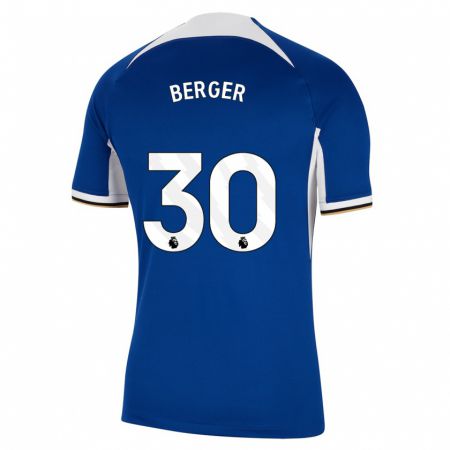 Kandiny Homme Maillot Ann-Katrin Berger #30 Bleu Tenues Domicile 2023/24 T-Shirt