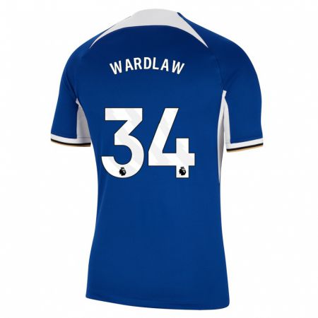 Kandiny Homme Maillot Charlotte Wardlaw #34 Bleu Tenues Domicile 2023/24 T-Shirt