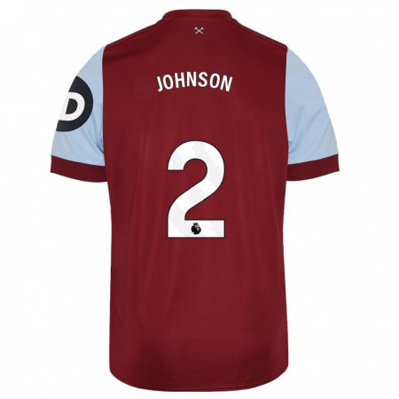 Kandiny Homme Maillot Ben Johnson #2 Bordeaux Tenues Domicile 2023/24 T-Shirt