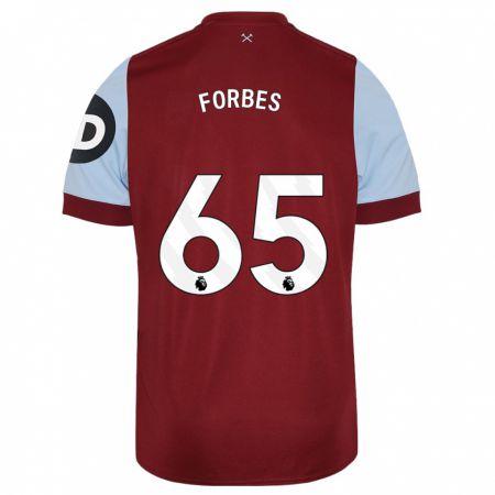 Kandiny Homme Maillot Michael Forbes #65 Bordeaux Tenues Domicile 2023/24 T-Shirt