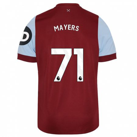 Kandiny Homme Maillot Ezra Mayers #71 Bordeaux Tenues Domicile 2023/24 T-Shirt