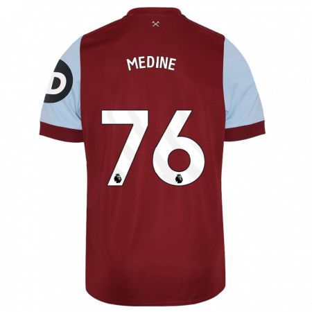 Kandiny Homme Maillot Jethro Medine #76 Bordeaux Tenues Domicile 2023/24 T-Shirt