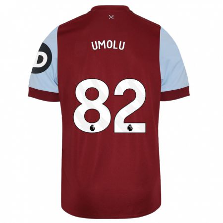 Kandiny Homme Maillot Jemiah Umolu #82 Bordeaux Tenues Domicile 2023/24 T-Shirt
