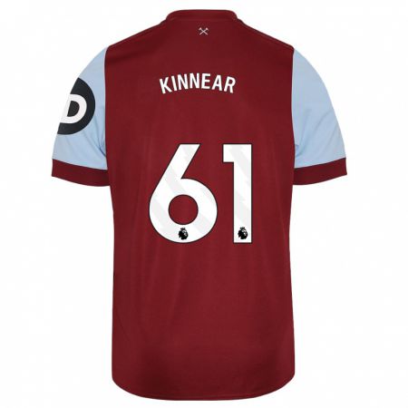 Kandiny Homme Maillot Brian Kinnear #61 Bordeaux Tenues Domicile 2023/24 T-Shirt