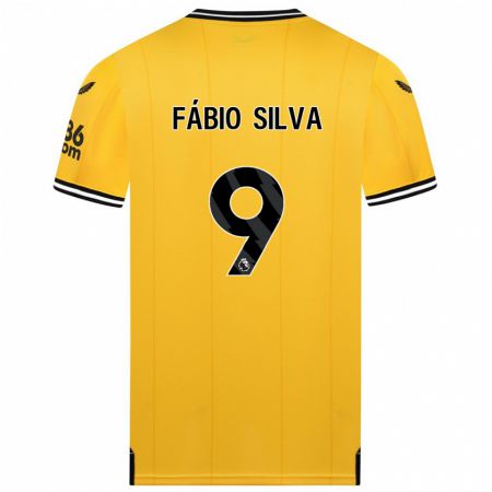 Kandiny Homme Maillot Fábio Silva #9 Jaune Tenues Domicile 2023/24 T-Shirt