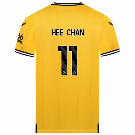 Kandiny Homme Maillot Hee-Chan Hwang #11 Jaune Tenues Domicile 2023/24 T-Shirt