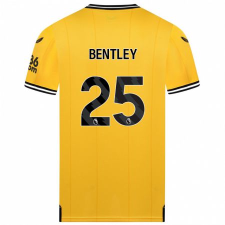 Kandiny Homme Maillot Daniel Bentley #25 Jaune Tenues Domicile 2023/24 T-Shirt