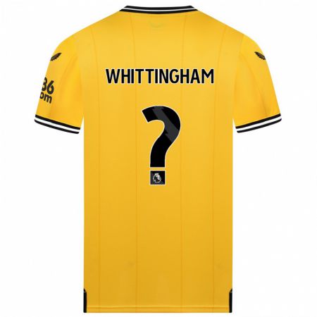 Kandiny Homme Maillot Matthew Whittingham #0 Jaune Tenues Domicile 2023/24 T-Shirt