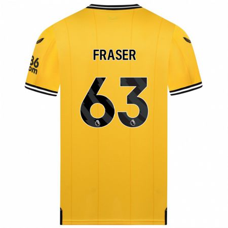 Kandiny Homme Maillot Nathan Fraser #63 Jaune Tenues Domicile 2023/24 T-Shirt