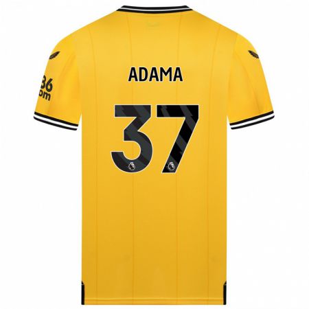 Kandiny Homme Maillot Adama Traore #37 Jaune Tenues Domicile 2023/24 T-Shirt