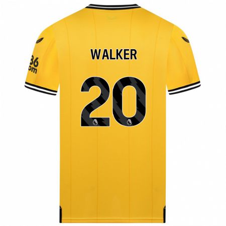 Kandiny Homme Maillot Lowri Walker #20 Jaune Tenues Domicile 2023/24 T-Shirt