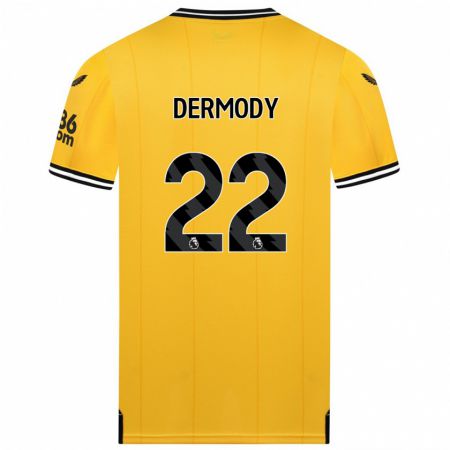 Kandiny Homme Maillot Helen Dermody #22 Jaune Tenues Domicile 2023/24 T-Shirt