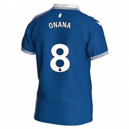Kandiny Homme Maillot Amadou Onana #8 Bleu Royal Tenues Domicile 2023/24 T-Shirt