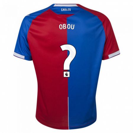 Kandiny Homme Maillot David Obou #0 Rouge Bleu Tenues Domicile 2023/24 T-Shirt
