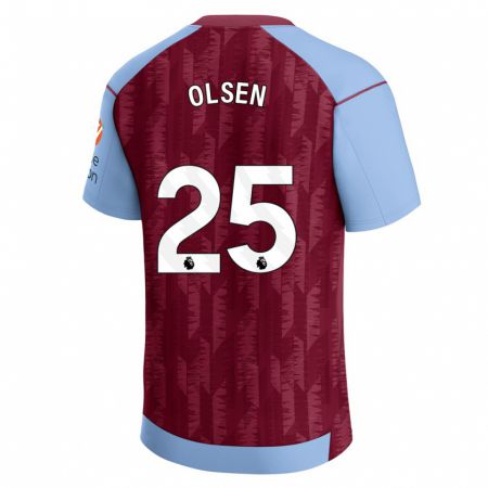 Kandiny Homme Maillot Robin Olsen #25 Bleu Bordeaux Tenues Domicile 2023/24 T-Shirt
