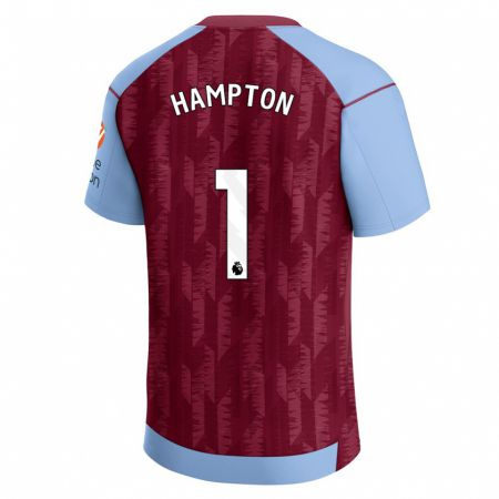 Kandiny Homme Maillot Hannah Hampton #1 Bleu Bordeaux Tenues Domicile 2023/24 T-Shirt