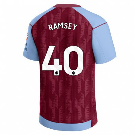 Kandiny Homme Maillot Aaron Ramsey #40 Bleu Bordeaux Tenues Domicile 2023/24 T-Shirt