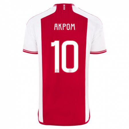 Kandiny Homme Maillot Chuba Akpom #10 Rouge Blanc Tenues Domicile 2023/24 T-Shirt