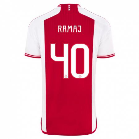 Kandiny Homme Maillot Diant Ramaj #40 Rouge Blanc Tenues Domicile 2023/24 T-Shirt