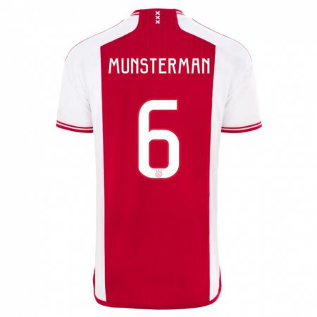 Kandiny Homme Maillot Marthe Munsterman #6 Rouge Blanc Tenues Domicile 2023/24 T-Shirt
