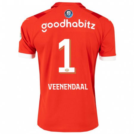 Kandiny Homme Maillot Sari Van Veenendaal #1 Rouge Tenues Domicile 2023/24 T-Shirt