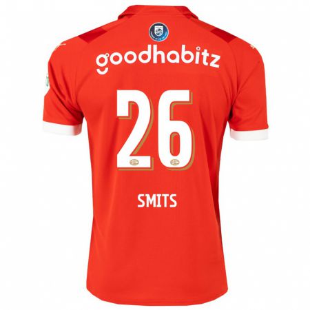Kandiny Homme Maillot Eef Smits #26 Rouge Tenues Domicile 2023/24 T-Shirt