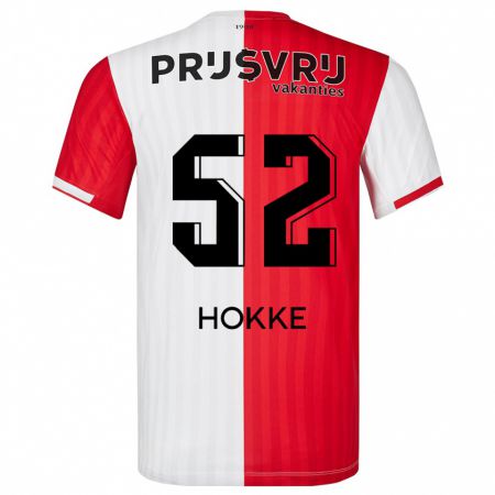 Kandiny Homme Maillot Milan Hokke #52 Rouge Blanc Tenues Domicile 2023/24 T-Shirt