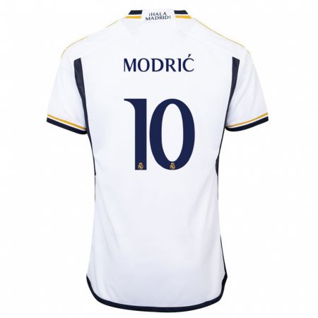 Kandiny Homme Maillot Luka Modric #10 Blanc Tenues Domicile 2023/24 T-Shirt