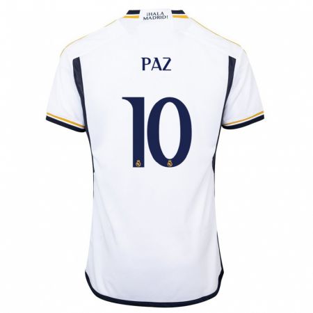 Kandiny Homme Maillot Nico Paz #10 Blanc Tenues Domicile 2023/24 T-Shirt